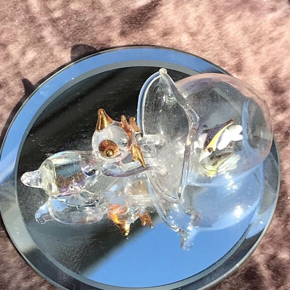 Hand blown Glass Cat and Fish Bowl - Picture 7 of 12
